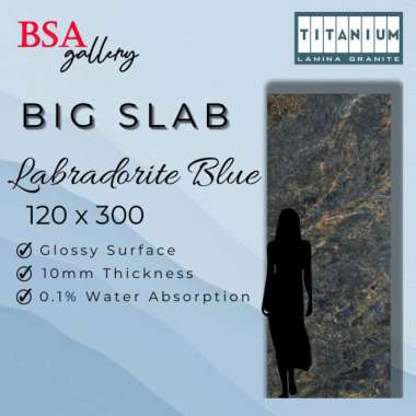 GRANIT BIG SLAB TITANIUM LABRADORITE BLUE 120X300 GLOSSY / GRANITE