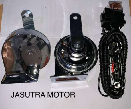 Klakson Hella Keong Chrome 12V + kabel relay komplit MX 61211 - 63136