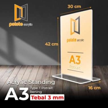 acrylic tent holder / akrilik tent card a3 brosur meja / a3 t 3mm Multicolor