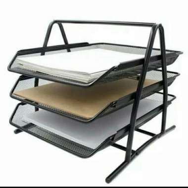 letter tray/document tray/rak besi jaring 3 susun microtop. Multicolor