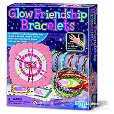 mainan kreatif buat gelang anak 4m glow friendship bracelet kidzmaker Multicolor