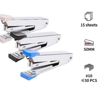 DELI Stapler Besi Mini Peralatan Kantor 10 Sheets E0224