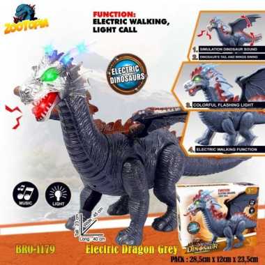 promo bro1179 dragon dinosaurus baterai mainan anak zootopia - abu-abu