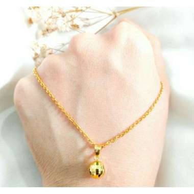 Set Kalung Liontin Bola Crystal Koleksi Josean Elegant Emas Asli Kalung+Liontin 1.7gr