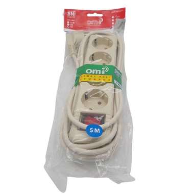 Cok Sambung Kabel Extension Stop Kontak 3 4 5 Lubang + Kabel 5 Meter 4 lubang