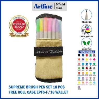 SUPREME BRUSH PEN SET 18 PCS FREE ROLL CASE Epfs f/18W WALLET