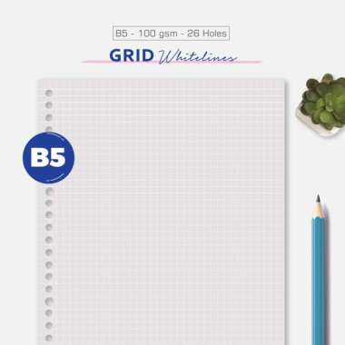 Loose leaf B5 - Grid Whitelines by bukuqu
