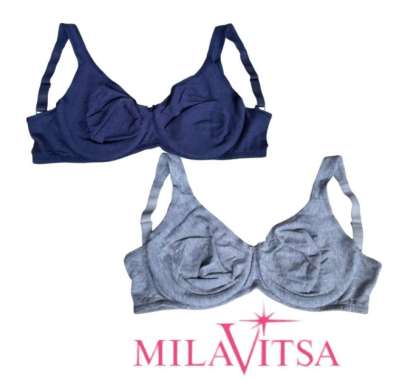 Bra Milavitsa Tidak Pakai Busa Pakai Kawat / Pakaian Dalam Bra GreyMisty 32G