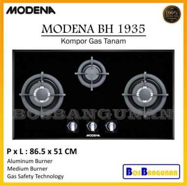 Kompor Tanam MODENA Gas BH1935 / Kompor Gas 3 Tungku MODENA BH 1935 INSTANT