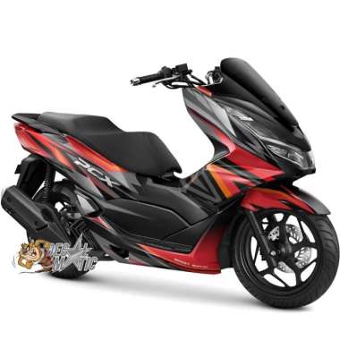 Stiker Decal Full Body Motor Honda PCX 150 PCX160 Grafis 13 PCX 160 Hitam
