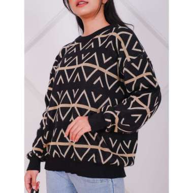 sweater wanita Giamo Sweater Knitwear - Sweater Wanita Bahan Rajut Premium Tebal HITAM