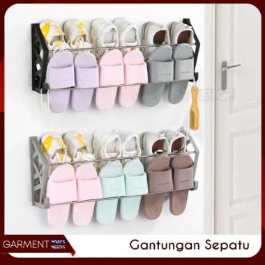 Rak Sepatu Gantung Susun Shoe Rack Holder Tempat Sandal Panci Dapur Dinding Belakang Pintu Minimalis