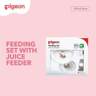 Pigeon feeding set with juice feeder