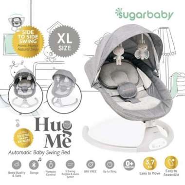 Sugarbaby HUG ME Automatic Baby Swing Bed Ayunan Bayi Grey