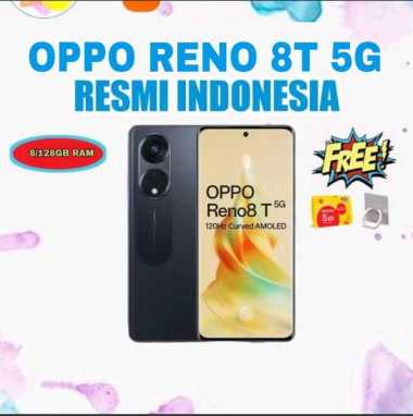 OPPO RENO8 T 5G 8/128GB ( RAM 8GB DAN INTERNAL 128GB) GARANSI RESMI INDONESIA black