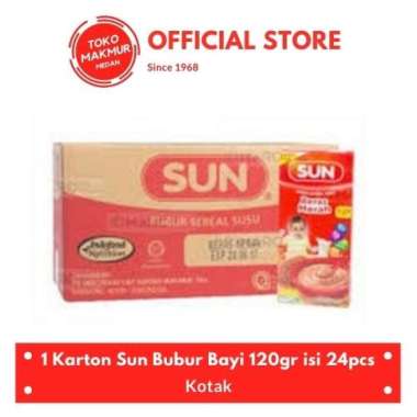 1 KARTON SUN BUBUR BAYI 6 BULAN KE ATAS 120GR AYAM KAMPUNG & BAYAM