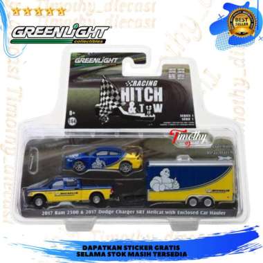 Greenlight Racing Hitch And Tow 2017 Ram 2500 Dodge Charger Srt Hauler Multicolor