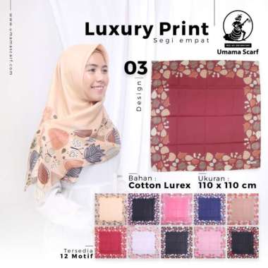 JIBAB SEGI EMPAT UMAMA LUXURY MOTIF 03 ORIGINAL by UMAMA Maroon