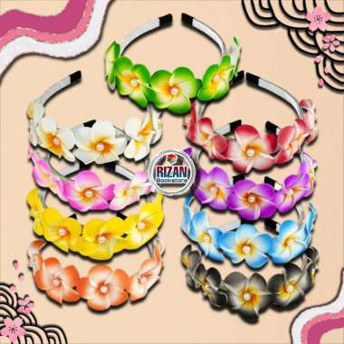 Bando Bunga Kamboja Handmade Premium Putih