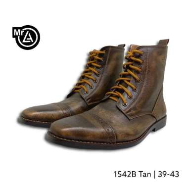 Malkazio 39-43 1542B Brown - Sepatu Formal Boot 41 Tan