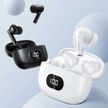 ROBOT TWS Airbuds T70 / PUTIH Hitam