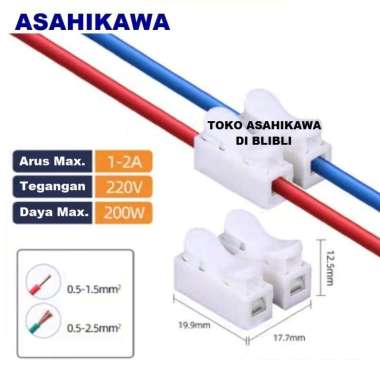 Asahikawa Konektor Kabel 2pin Pencet Sambungan Kabel Press Connector Cable Terminal 2pin isi 10unit