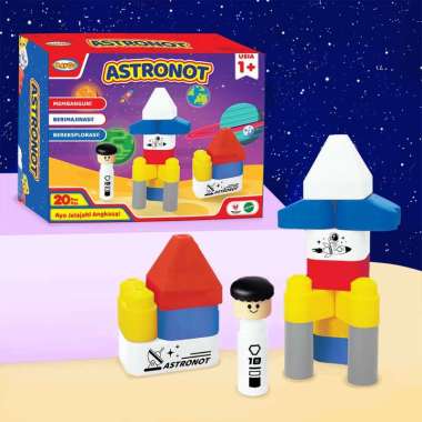Funblox Playgo Astronot Mainan Bongkar Pasang Plastik Mainan Lego Mainan Susun Balok Angkasa