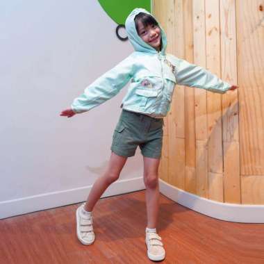 Parachute Jacket/ Jaket Parasut Anak Perempuan Green/ Daisy Duck Urban Casual L