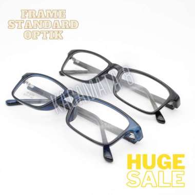 Frame Kacamata Standard Optik Plus Minus Potochromic Plano Bluechromic Hitam - Progresif Potoc
