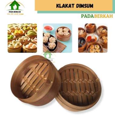 Klakat Bambu Dimsum Kukusan Wadah Tempat Pengukus Dimsum Bambu Anyaman 15 cm