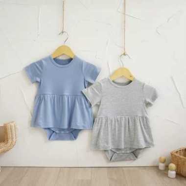 Kamikadomu - Emico TENCEL™ Baby Dress 0-18M - Baju Anak 6-12 bulan Grey