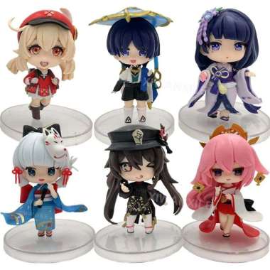 Topper Genshin Impact Yae Miko Raiden Klee Hutou Gift Birthday Figure Set