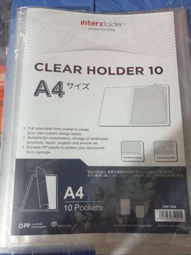 CLEAR HOLDER INTERX A4 ISI 10L