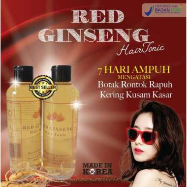 Bio Herbal Red Ginseng Hair Shampoo dan Hair Tonic Sampo Perawatan Rambut Rontok Botak PriaWanita Ha