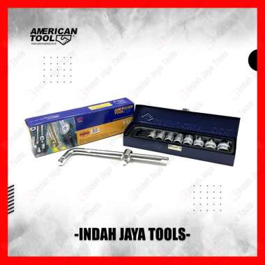 AMERICAN TOOL Kunci Sok Set 1/2" 10 pcs 8 - 24 Shock Socket 12 PT