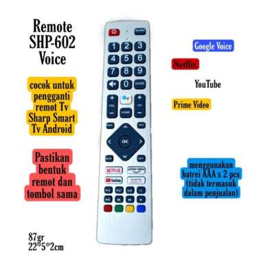Remot Tv Sharp Smart TV Android Multicolor