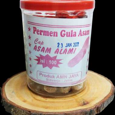 Permen Gula Asam Isi 120pcs - 1 Toples / Permen Bulat Asem Jawa Manis