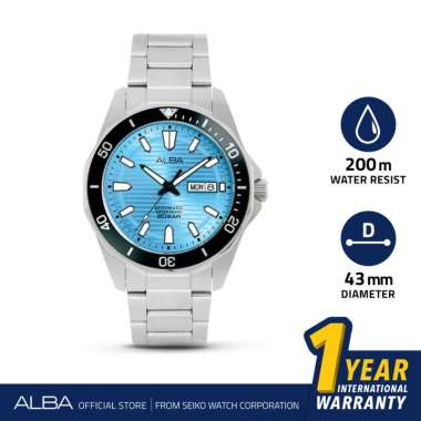 Jam Tangan Pria Alba AL4459 Silver Stainless Steel Automatic Original