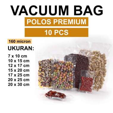 aiGooTan - (ISI 10) PLASTIK VAKUM POLOS PREMIUM - Vacuum Bag Vacum Plastic Makanan Frozen Sealer Foo