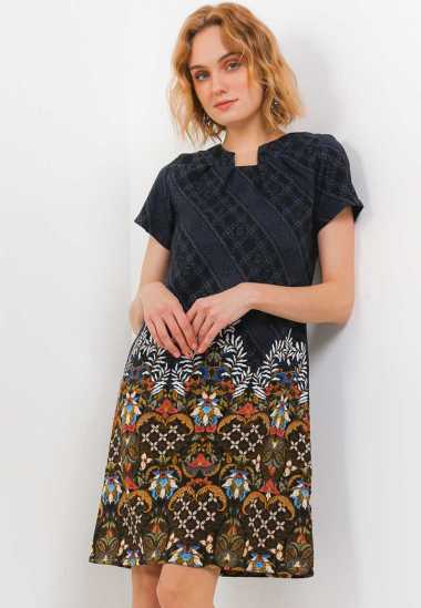 Batik Arjuna Weda Sackdress Batik Kawung Hati 28220063 Wanita - HITAM L HITAM