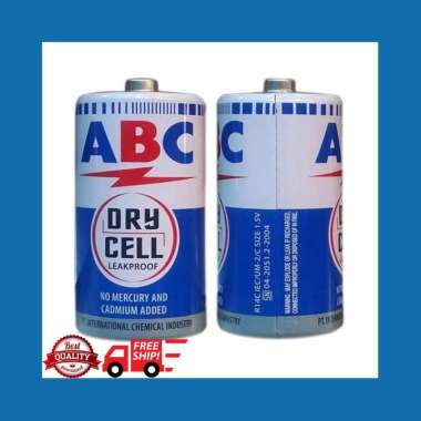 Baterai ABC Size C LR14 ukuran sedang 1,5 V Biru ISI 2