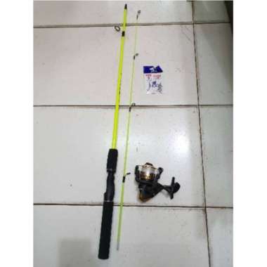 Paket Set Pancing Ekonomis Joran + Reel Spool Plastik Bonus Senar 120 + Pancing