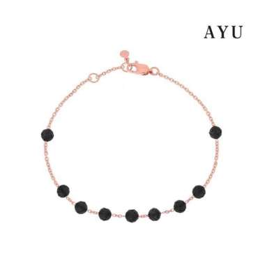AYU Gelang Emas-Beads Bracelet 17k Rose Gold 15-17 cm - Black