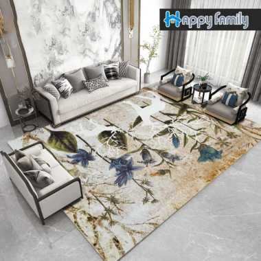 Karpet Lantai Eropa Permadani 100x160cm Anti Slip Karpet Ruang Tamu Motif Lukisan Super Elegan DT100