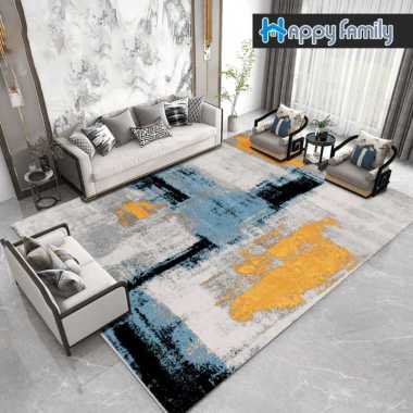 Karpet Lantai Eropa Permadani 100x160cm Anti Slip Karpet Ruang Tamu Motif Lukisan Super Elegan DT100