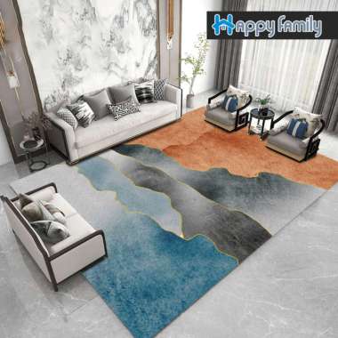 Karpet Lantai Eropa Permadani 100x160cm Anti Slip Karpet Ruang Tamu Motif Lukisan Super Elegan DT100