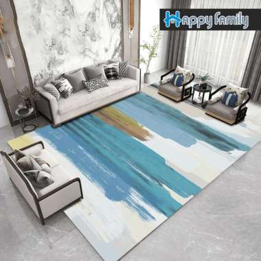 Karpet Lantai Eropa Permadani 100x160cm Anti Slip Karpet Ruang Tamu Motif Lukisan Super Elegan DT100