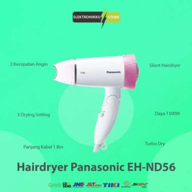 100% Produk Ori Hairdryer Panasonic Eh-Nd56 Silent Hair Dryer Alat Pengering Rambut Multicolor