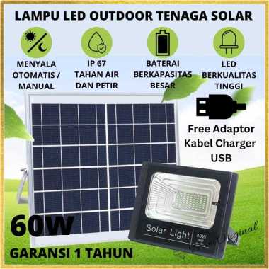 LED Solar Flood Light Waterproof IP67 Lampu Outdoor 60W Putih 100W