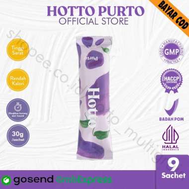 HOTTO PURTO MULTIGRAIN With Purple Potato 1 POUCH - 16 SACHET Ubi Ungu Oatmeal Sereal Powder 9 Sache